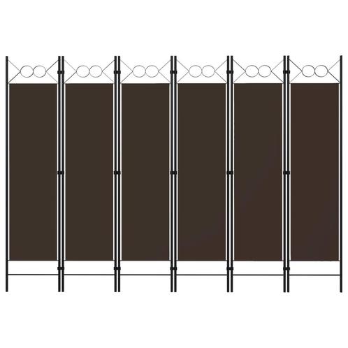 vidaXL Kamerscherm met 6 panelen 240x180 cm bruin, Huis en Inrichting, Woonaccessoires | Kamerschermen, Nieuw, Verzenden
