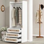 Witte Boho Kledingkast met 3 Lades – 70×48×180 cm, Huis en Inrichting, Kasten | Kledingkasten, Verzenden, Nieuw