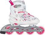 Nijdam Inline Skates Verstelbaar - White Wedge - Wit/Fuchsia, Sport en Fitness, Skeelers, Ophalen of Verzenden, Zo goed als nieuw