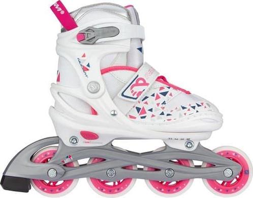 Nijdam Inline Skates Verstelbaar - White Wedge - Wit/Fuchsia, Sport en Fitness, Skeelers, Zo goed als nieuw, Ophalen of Verzenden