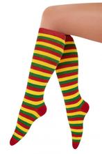 Lange Sokken Rood Geel Groen Streepjes 36-41 Carnaval Limbur, Kleding | Dames, Nieuw, Carnaval, Ophalen of Verzenden