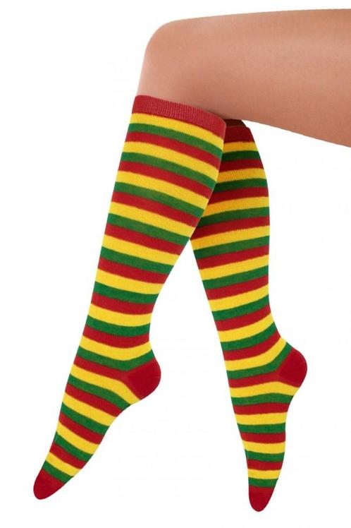 Lange Sokken Rood Geel Groen Gestreept 36 37 38 39 40 41 Car, Kleding | Dames, Carnavalskleding en Feestkleding, Nieuw, Carnaval