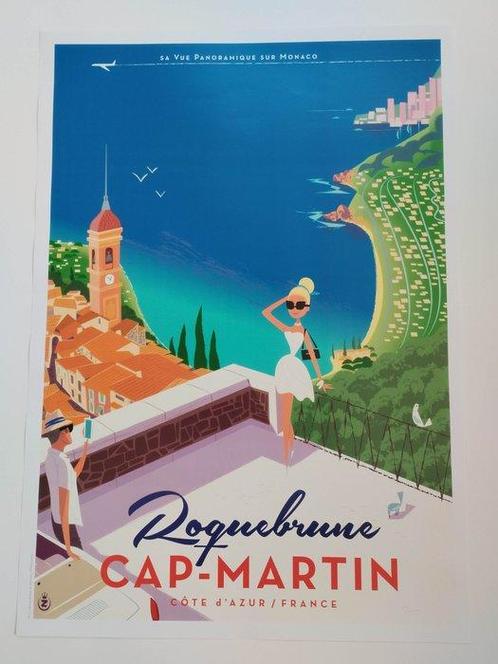 Monsieur Z - Affiche originale Roquebrune Cap Martin Vue, Antiek en Kunst, Kunst | Tekeningen en Foto's