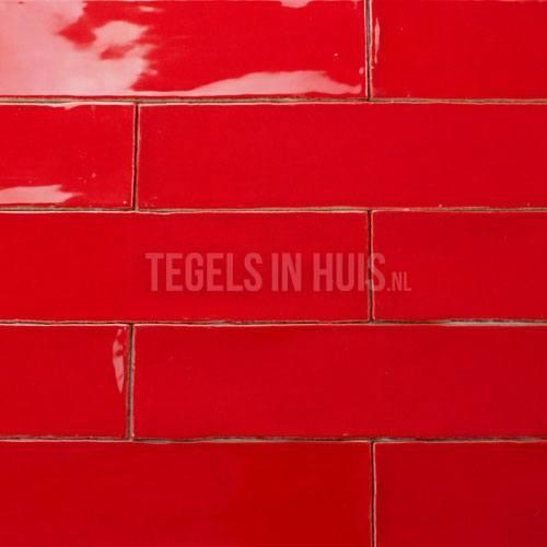 Equipe wandtegel masia rood glans 7,5x30cm langwerpige, Doe-het-zelf en Verbouw, Tegels, Wandtegels, Nieuw, 10 m² of meer, Keramiek