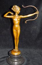 After Collinet - sculptuur, Fraai Bronzen beeld Diana Godin, Antiek en Kunst, Curiosa en Brocante