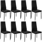 Eetkamerstoelen, kunstleer - zwart, Set van 8, Huis en Inrichting, Stoelen, Verzenden, Nieuw