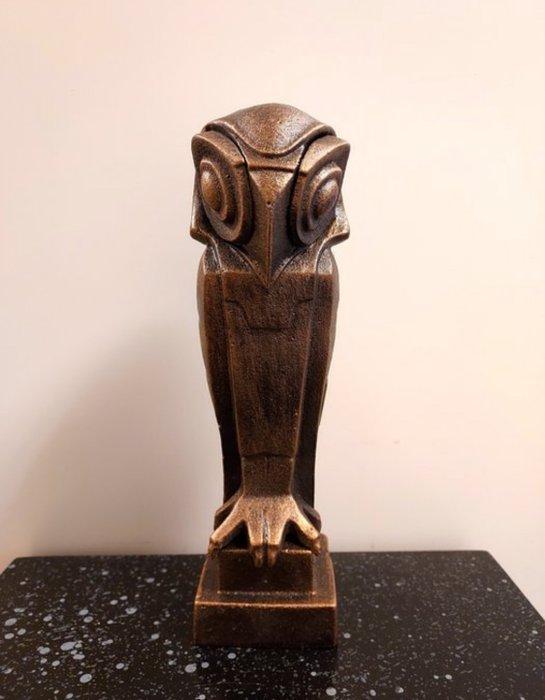 Naar C. Coenrad - sculptuur, Art Deco Uil - 25 cm - IJzer, Antiek en Kunst, Curiosa en Brocante