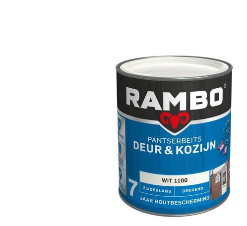 Rambo Pantserbeits Deur & Kozijn Dekkend Wit 0.75L, Doe-het-zelf en Verbouw, Verf, Beits en Lak, Beits, Wit, Nieuw, Minder dan 5 liter