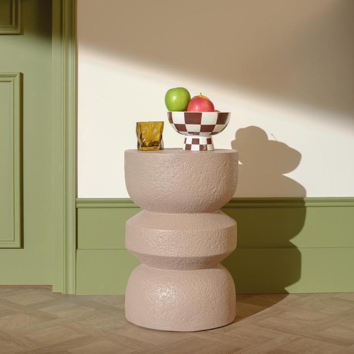 Bijzettafel diabolo - taupe - 30 x 30 x 45 cm, Huis en Inrichting, Tafels | Bijzettafels, Nieuw, Verzenden