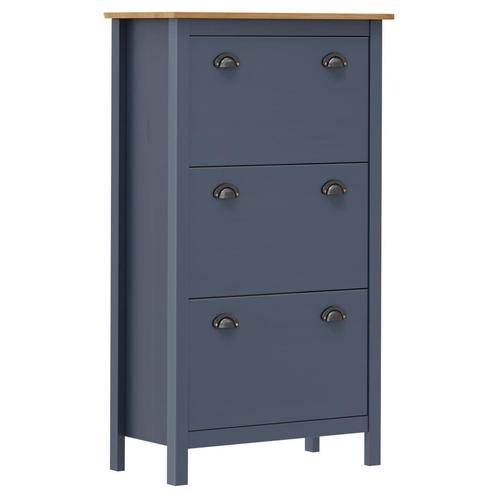vidaXL Schoenenkast Hill 72x35x124 cm massief grenenhout, Huis en Inrichting, Kasten | Schoenenrekken, Nieuw, Verzenden