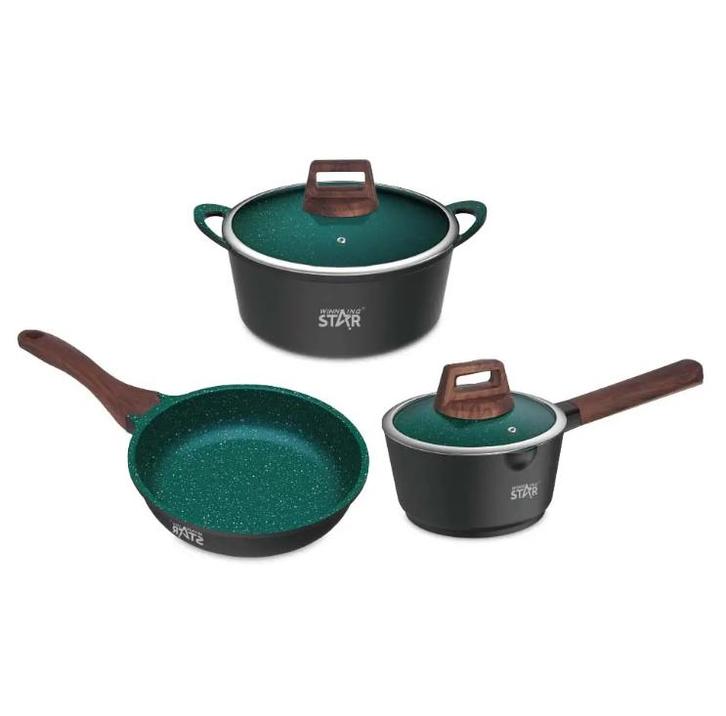 Elegante 5-delige Gietaluminium Anti-aanbak Pannenset Met, Huis en Inrichting, Keuken | Keukenbenodigdheden, Nieuw, Ophalen of Verzenden