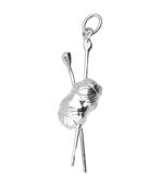 Zilveren Breiwerk wol en pennen ketting hanger, Verzenden, Nieuw