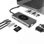 DrPhone MD7 15-in-1 USB C Hub met Draadloze Qi Lader- HDMI/V, Nieuw, Verzenden