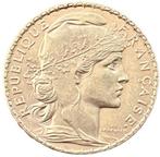 Gouden 20 Francs Marianne en de Haan (1906-1914), Postzegels en Munten, Verzenden, Losse munt, Goud