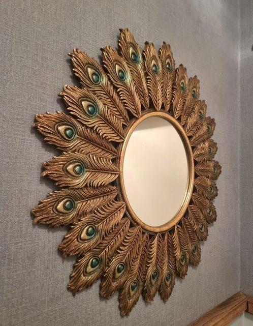 Wandspiegel - Glas, peacock, Antiek en Kunst, Kunst | Designobjecten
