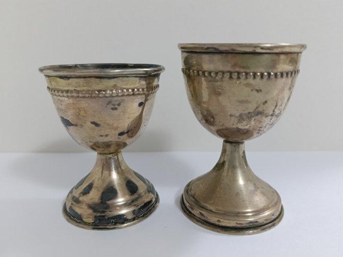 Eierhouder set (2) - Zilver - Argento 800, Antiek en Kunst, Antiek | Goud en Zilver