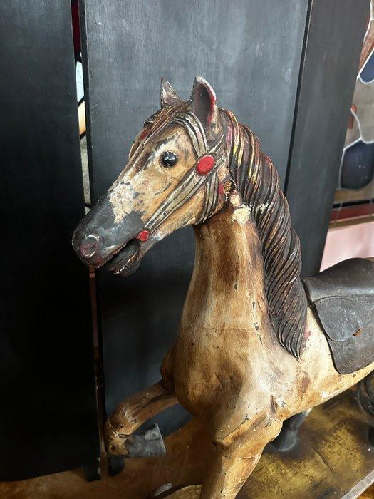 Hobbelpaard - Reproduction Antique Style Horse On Wheels, Antiek en Kunst, Antiek | Speelgoed