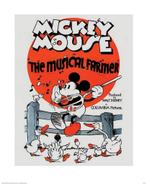 Kunstdruk Mickey Mouse The Musical Farmer 40x50cm, Verzenden, Nieuw