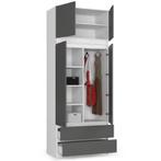 Kledingkast wit antraciet  XL lades Wit Grijs (Slaapkamer), Huis en Inrichting, Kasten | Kledingkasten, Nieuw, 50 tot 100 cm, Met lade(s)