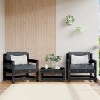 vidaXL Tuinstoelen 2 st massief grenenhout zwart, Verzenden, Nieuw, Tuinset