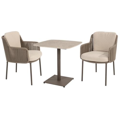 Vermont Bernini dining set 75x75xH75 cm 3 delig keramisch, Tuin en Terras, Tuinsets en Loungesets, Nieuw, Ophalen of Verzenden