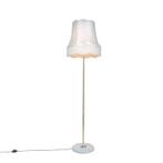 Retro vloerlamp messing met Granny kap crème 45 cm - Kaso, Huis en Inrichting, Lampen | Vloerlampen, Nieuw, Overige materialen