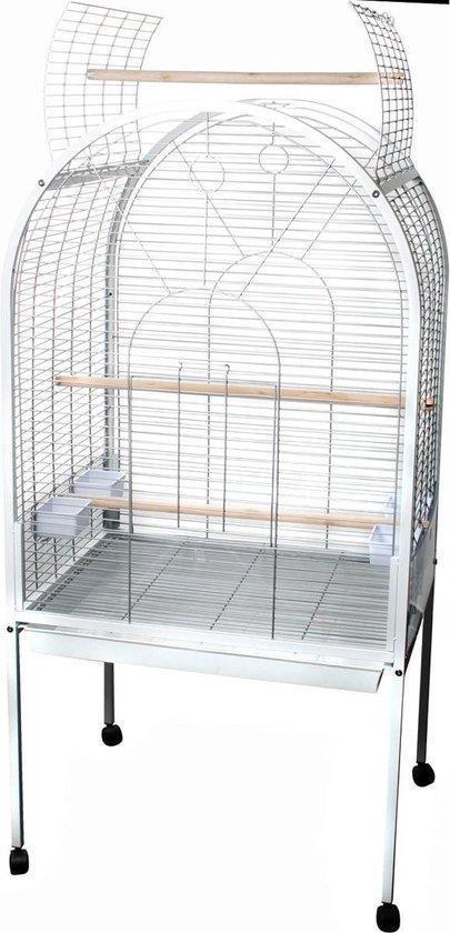 Papegaaienkooi Polly - Wit - 77,5 x 60 x 155,5 cm, Dieren en Toebehoren, Vogels | Hokken en Kooien, Vogelkooi, Nieuw, Metaal, Verzenden
