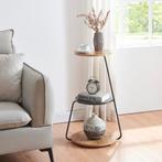 [en.casa] Bijzettafel Sipoo 74x46x37cm walnootkleurig en mar, Huis en Inrichting, Tafels | Bijzettafels, Verzenden, Nieuw