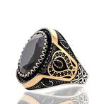 Zonder Minimumprijs - Ring Zilver Onyx, Sieraden, Tassen en Uiterlijk, Antieke sieraden