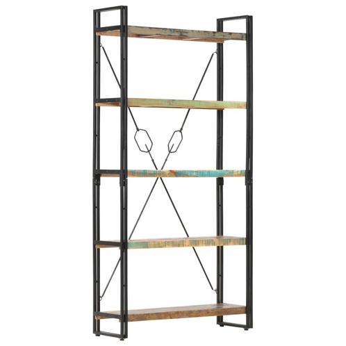 vidaXL Boekenkast met 5 schappen 90x30x180 cm massief, Huis en Inrichting, Kasten | Boekenkasten, 25 tot 50 cm, Nieuw, Overige houtsoorten
