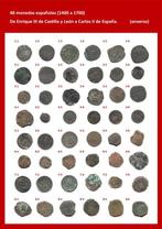 Spanje. Lote de 48 monedas españolas 1400 / 1700 (Zonder, Postzegels en Munten