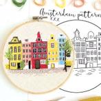 Amsterdamse Grachten Borduurset met Borduurring Vrij Bordure, Verzenden, Nieuw