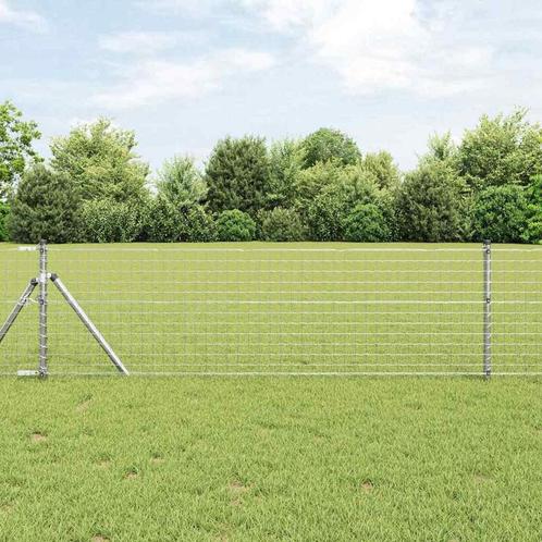 vidaXL Euro Hek met 13 palen 0,8 x 25 m van gegalvaniseerd, Tuin en Terras, Schuttingen, Nieuw, IJzer, Verzenden