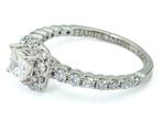 Witouden verlovingsring - diamanten in witgoud damesring 14K