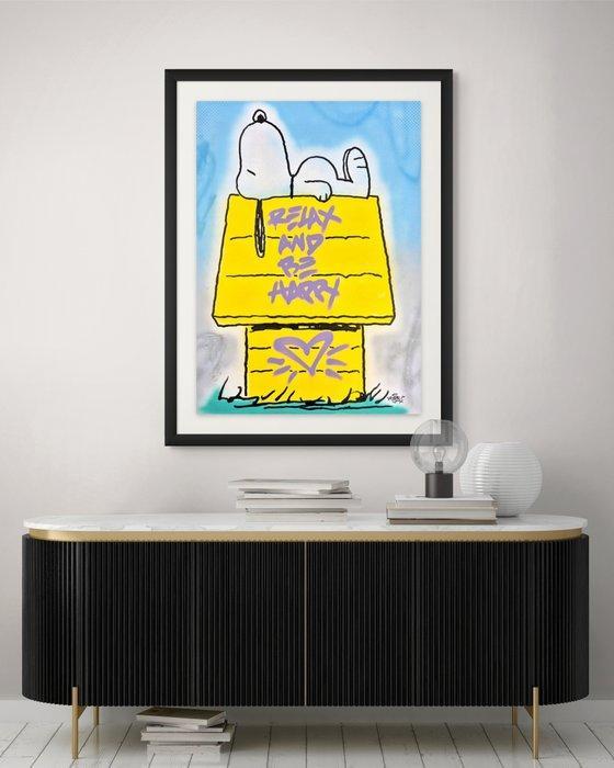 Hipo (1988) - Snoopy - Relax and be happy (XL Original, Antiek en Kunst, Kunst | Schilderijen | Modern