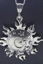 Zilveren Zon, maan en sterren XL ketting hanger, Verzenden, Nieuw