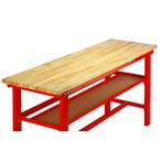 Werkbank rood 200 cm met hardhouten blad en gereedschapsbord, Nieuw, Ophalen of Verzenden