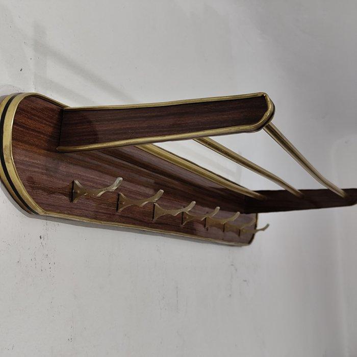Kapstok - Aluminium, Hout, Messing - Middeleeuws jassenrek, Antiek en Kunst, Kunst | Designobjecten