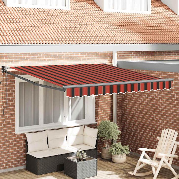 vidaXL Luifel automatisch uitschuifbaar 3x2,5 m oranje en, Tuin en Terras, Zonneschermen, Nieuw, Verzenden
