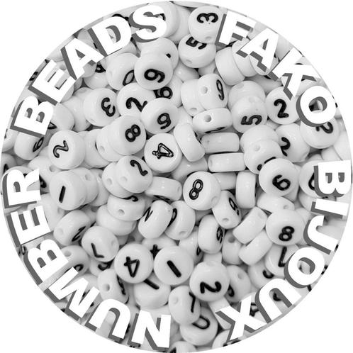 Fako Bijoux® - Cijferkralen  - Number Beads - Acryl Kralen -, Hobby en Vrije tijd, Kralen en Sieraden maken, Verzenden
