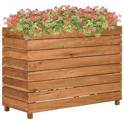 vidaXL Plantenbak verhoogd 100x40x72 cm gerecycled teakhout, Tuin en Terras, Bloembakken en Plantenbakken, 100 cm of meer, Nieuw
