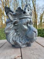 Beeld, lion head garden statue concrete color for flowers