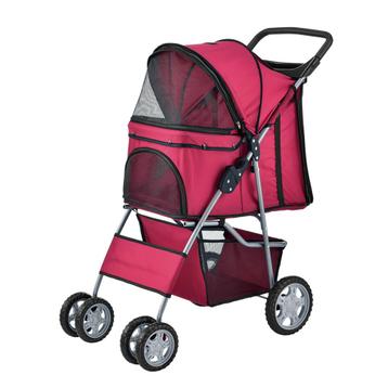 Hondenbuggy met 4 wielen 73x46x100 cm max. 15 kg rood beschikbaar voor biedingen