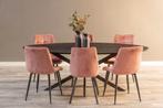 Mangohouten Eettafel Ovaal Julia 180x100 cm Zwart (2,5 cm), 100 tot 150 cm, Verzenden, Nieuw, Ovaal