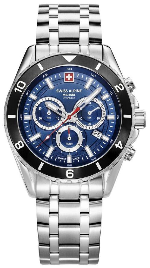 Swiss Alpine Military 7034.9136 Sierra Chrono horloge, Sieraden, Tassen en Uiterlijk, Horloges | Heren, Staal, Nieuw, Staal, Overige merken