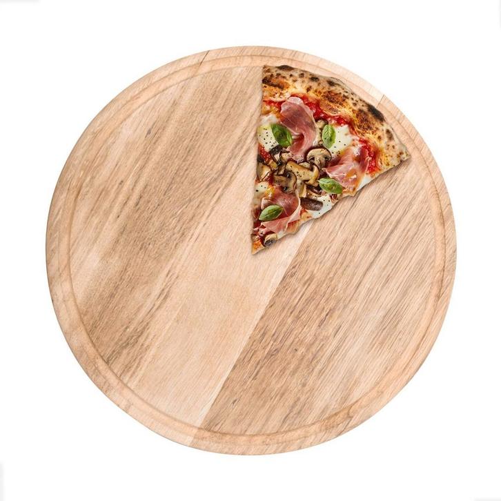 GGM Gastro | Houten pizzabord - Ø 340mm - met sapgroef |, Huis en Inrichting, Keuken | Servies, Effen, Nieuw, Bord(en), Verzenden