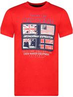 T-shirt Ronde Hals Rood Cap Ocean Print Geographical Norway, Verzenden, Nieuw, Rood