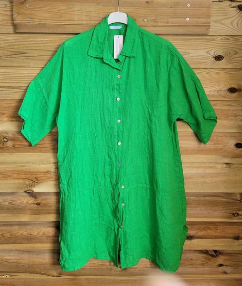 Linnen shirt jurk met 7/8 mouwen in GRAS GROEN kleur, met, Kleding | Dames, Jurken