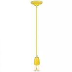 Retro porseleinen lamp - GEEL - E27 fitting - pendel, Nieuw, Overige materialen, Ophalen of Verzenden, Retro
