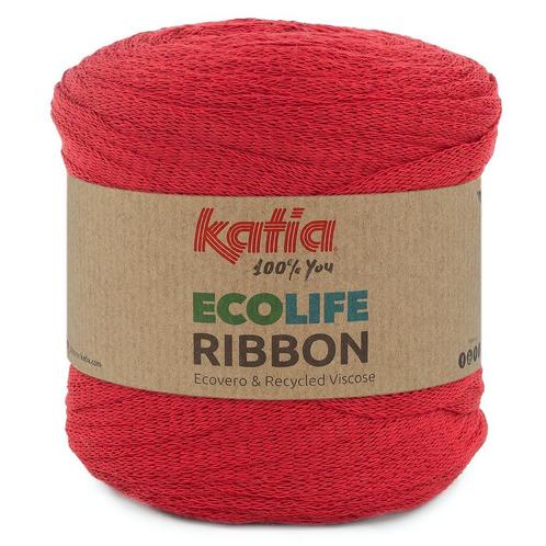 Katia Ecolife Ribbon - 110 rood - Gerecycled Lintgaren, Hobby en Vrije tijd, Breien en Haken, Ophalen of Verzenden